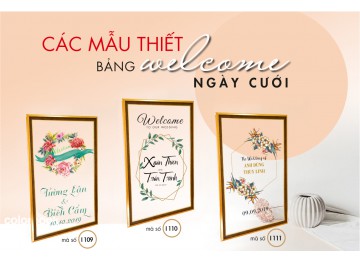 Các mẫu thiết kế đẹp Bảng Welcome đám cưới